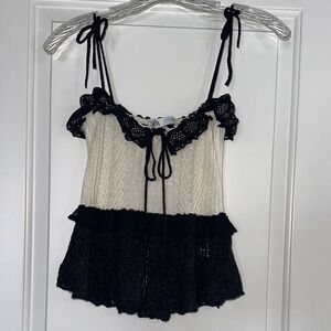 Zara Two-Tone Lace Trim Camisole